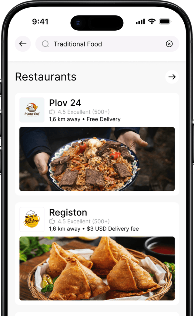 Halal restaurant discovery screen