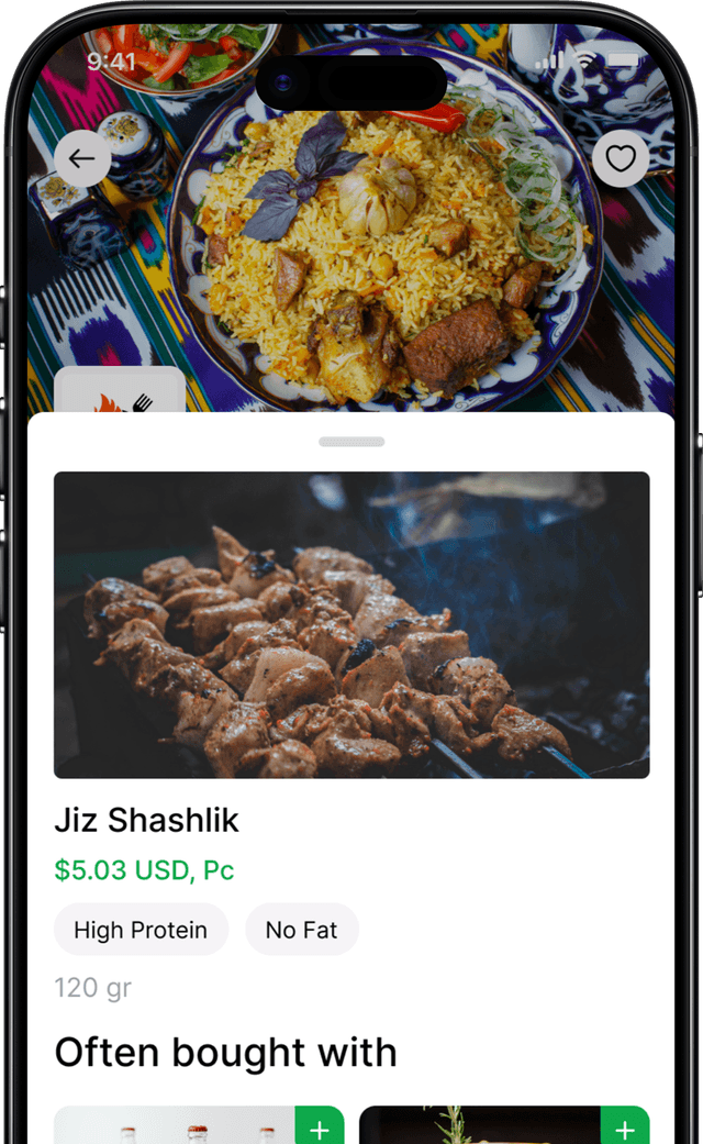 Halal meal search screen