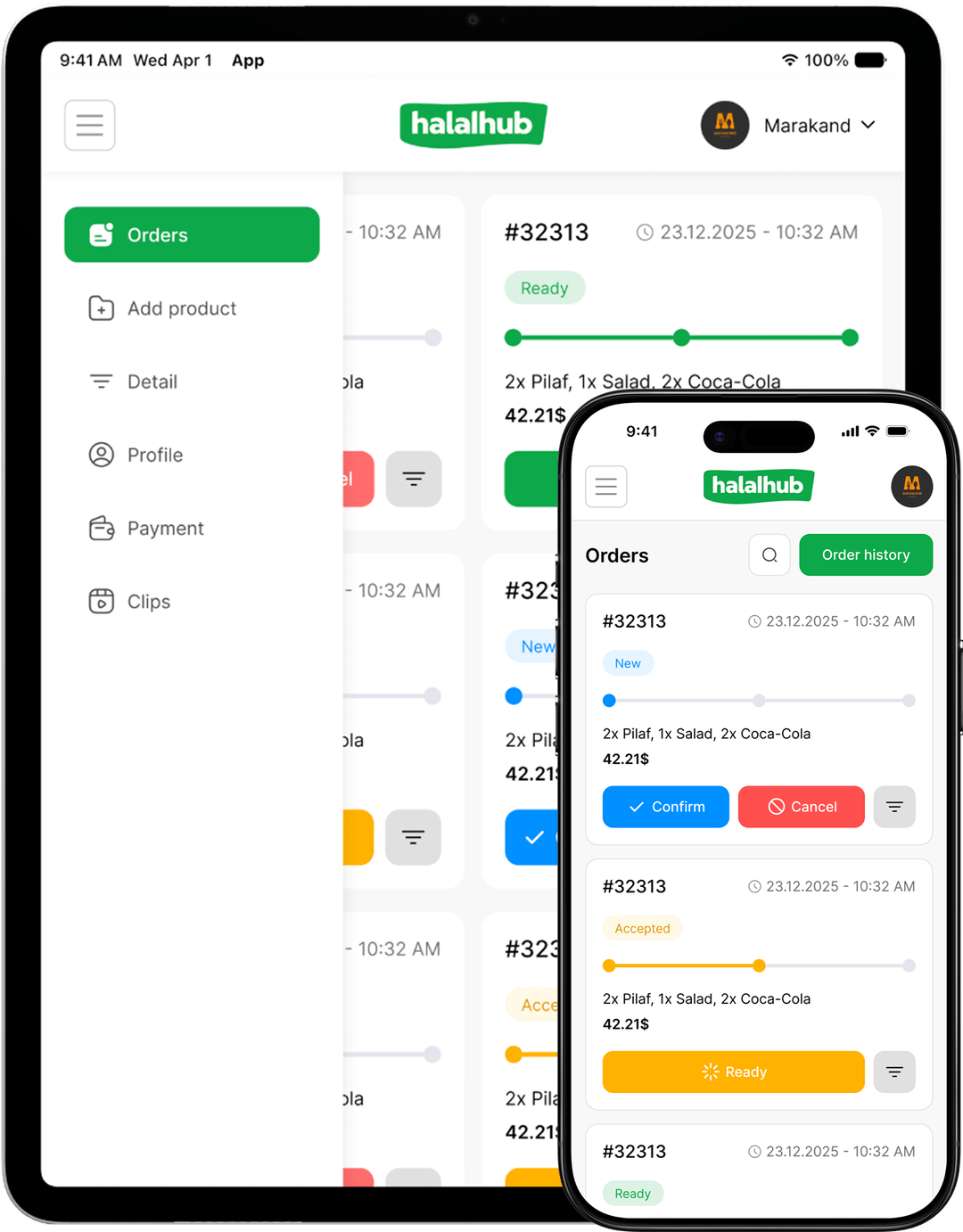 Halal HUB dashboard for restaurant partners