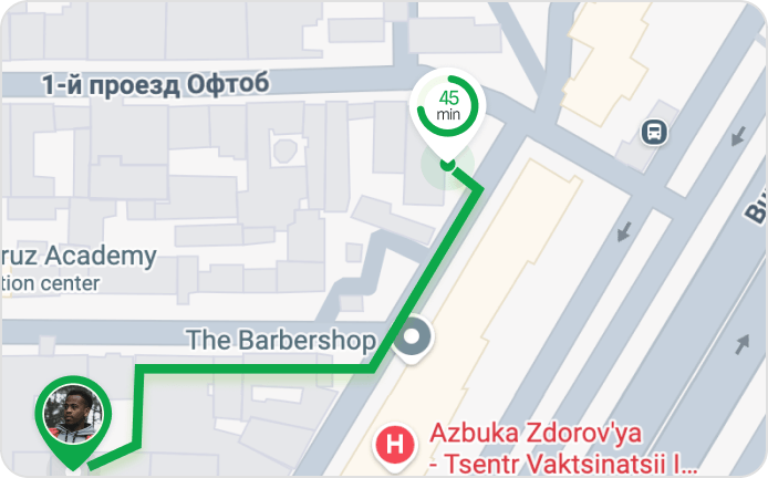 Order tracking screen